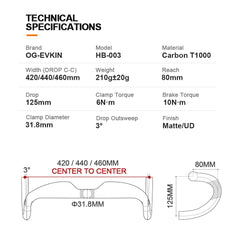 OG-EVKIN HB-003 AERO Carbon Handlebar