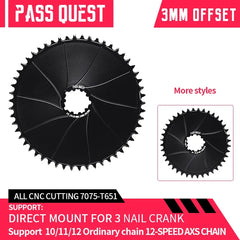 PASS QUEST Bicycle Chainring 3mm Offset