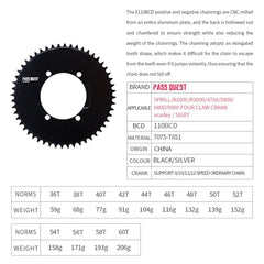 PASS QUEST Road Bike 110BCD Chainring