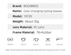 ROCKBROS Photochromic Cycling Glasses