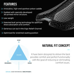 RYET Carbon 3D Printed Bicycle Saddle 175g